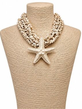 Chunky Beaded Starfish Necklace